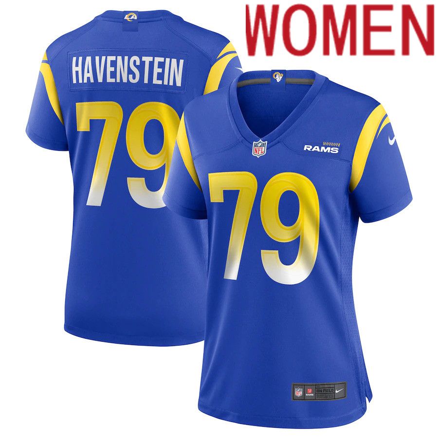 Cheap Women Los Angeles Rams 79 Rob Havenstein Nike Royal Game NFL Jersey